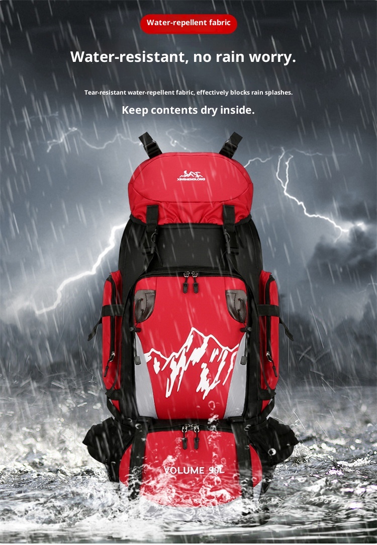 Sac à dos de randonnée extérieur pour hommes et femmes, grande capacité, léger, à double bandoulière, imperméable, 90 L_voghion.com