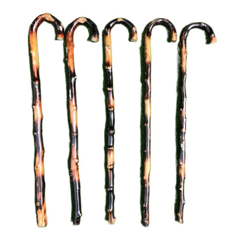 001 Bastone da trekking in legno per anziani Bastone da passeggio Bastone da passeggio singolo integrato in legno massello vintage con cuscinetto antiscivolo in rattan robusto No_voghion.com