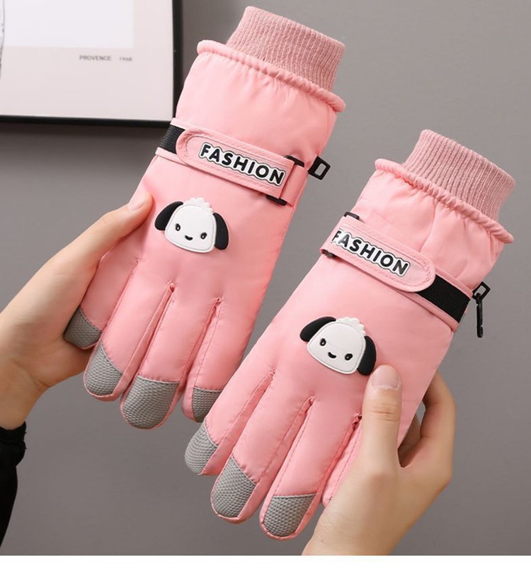 001 Weiße Skihandschuhe von Pochacco für Herbst und Winter: Warm, Touchscreen-geeignet, kälte- und wasserdicht, mit Fleece gefüttert, dick gefüttert, ideal zum Reiten im Freien._voghion.com