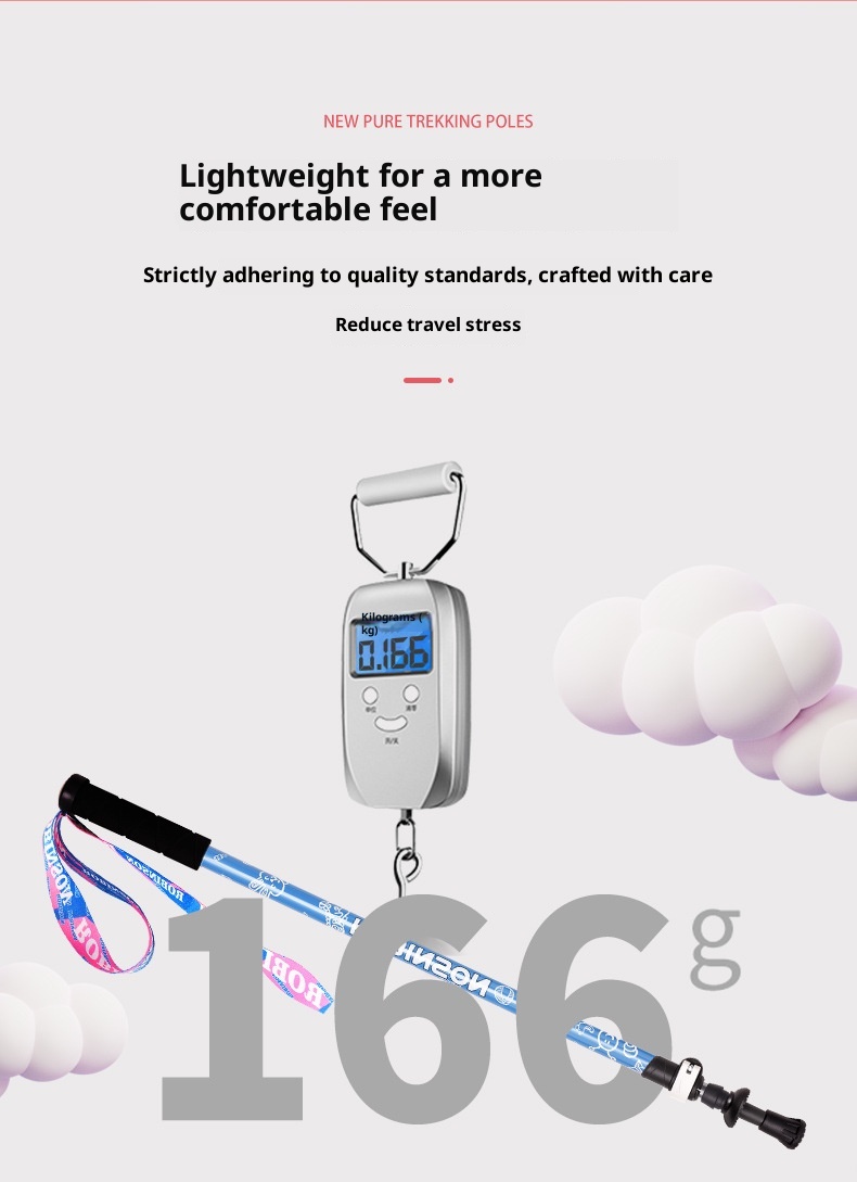 001 Robinson Kinder-Trekkingstock aus Aluminiumlegierung mit externer Verriegelung, ultraleicht, kurz, teleskopierbar, tragbar, für Jugendliche, Jungen und_voghion.com