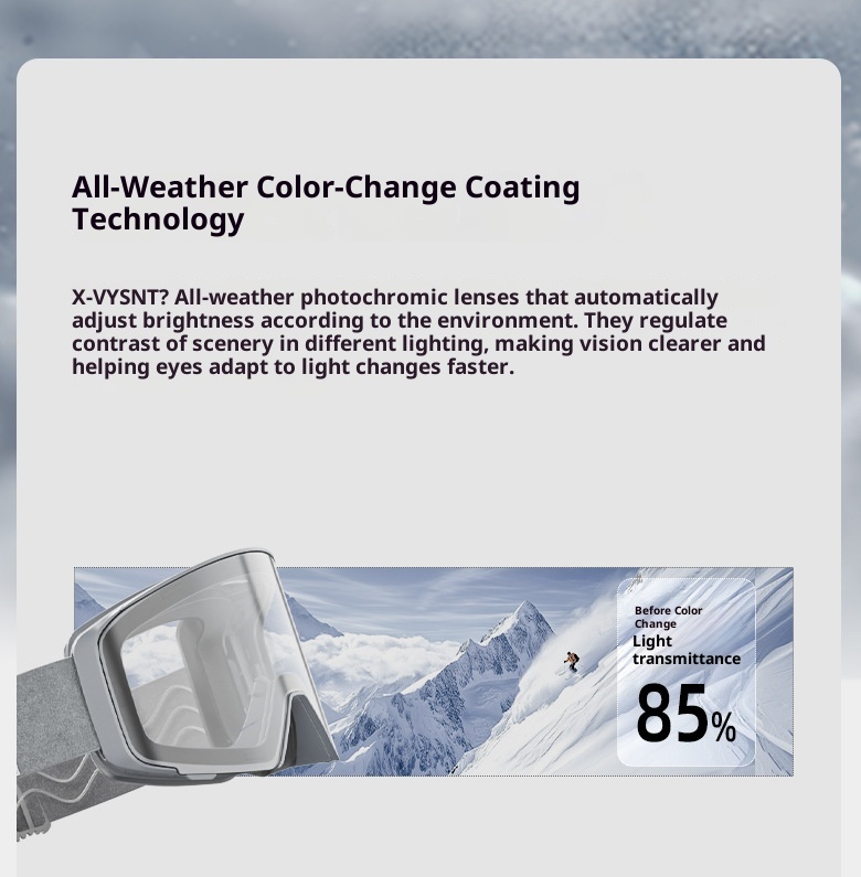 001 Flip Cover Color Changing Ski Anti-Fog Professional Outdoor Mountaineering Windproof Goggles Single And Double Board_voghion.com