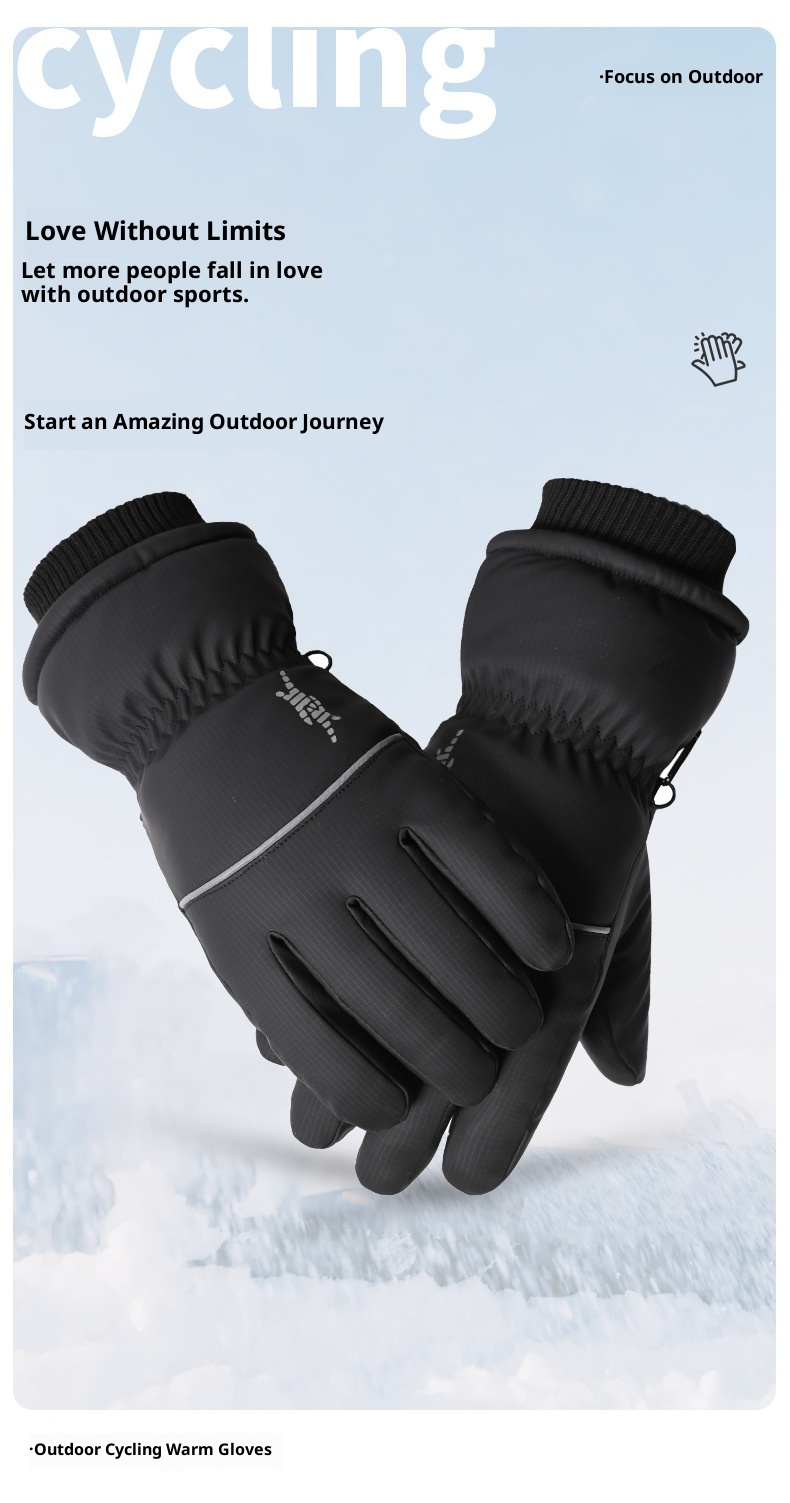 Combinaison de ski ActiveGo Outdoor pour hommes et femmes, doublée polaire, épaisse, tactile, coupe-vent, imperméable, idéale pour le cyclisme et électrique._voghion.com