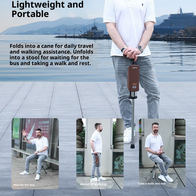 001 Stool Walking Stick Multi-Functional Anti-Slip Lightweight Foldable Elderly Cane Chair For Hiking_voghion.com