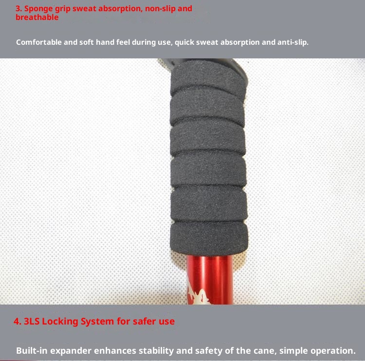 001 Trekking Pole Outdoor Multi-Functional Hiking Carbon Ultra-Light Telescopic Ultra-Short Three-Four Section Folding_voghion.com