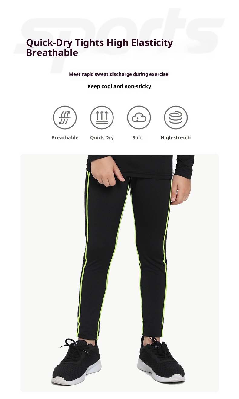 Combinaison de compression pour enfants, séchage rapide, sous-vêtement de sport automne-hiver pour garçons (basketball, football, fitness)._voghion.com