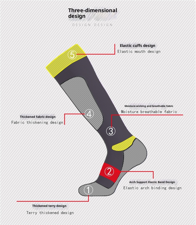 ActiveGo ActiveGo Ski Warm Over-the-Knee Suitable For Snowboarding Outdoor Sports Long Tube Hiking Performance Socks_voghion.com