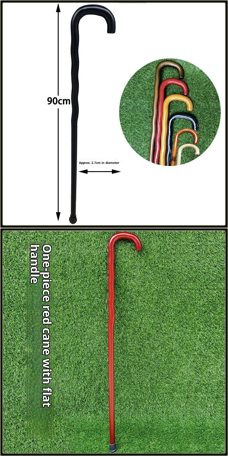 001 Bastone da trekking in legno per anziani Bastone da passeggio Bastone da passeggio singolo integrato in legno massello vintage con cuscinetto antiscivolo in rattan robusto No_voghion.com