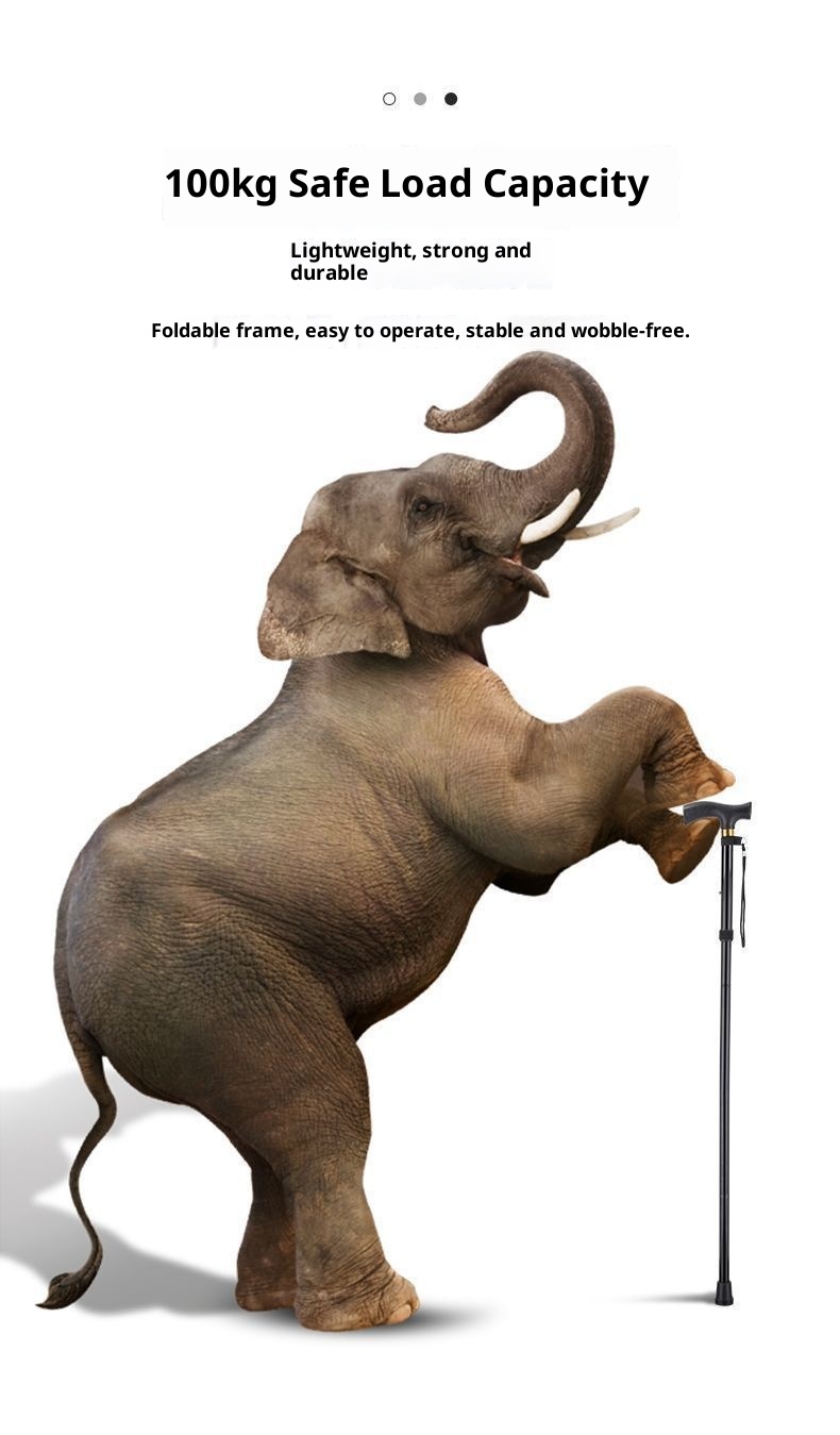 001 Ultra-light Cane For Elderly, Multi-functional Foldable Telescopic Walking , Wear-resistant Non-slip Travel Hiking_voghion.com