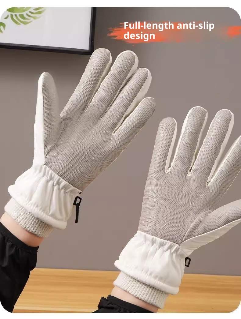 001 Fietshandschoenen voor dames Winterbezorging Elektrische scooter Motorfiets Ski Leuke verdikte fleece_voghion.com