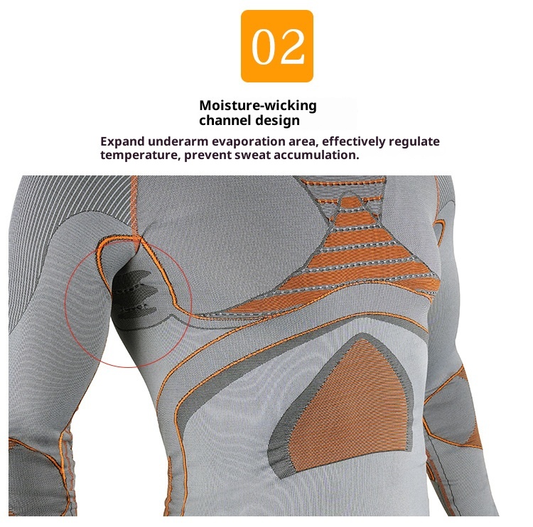 001 Malla térmica de compresión deportiva funcional profesional sin costuras para hombre y mujer, ideal para esquí al aire libre._voghion.com