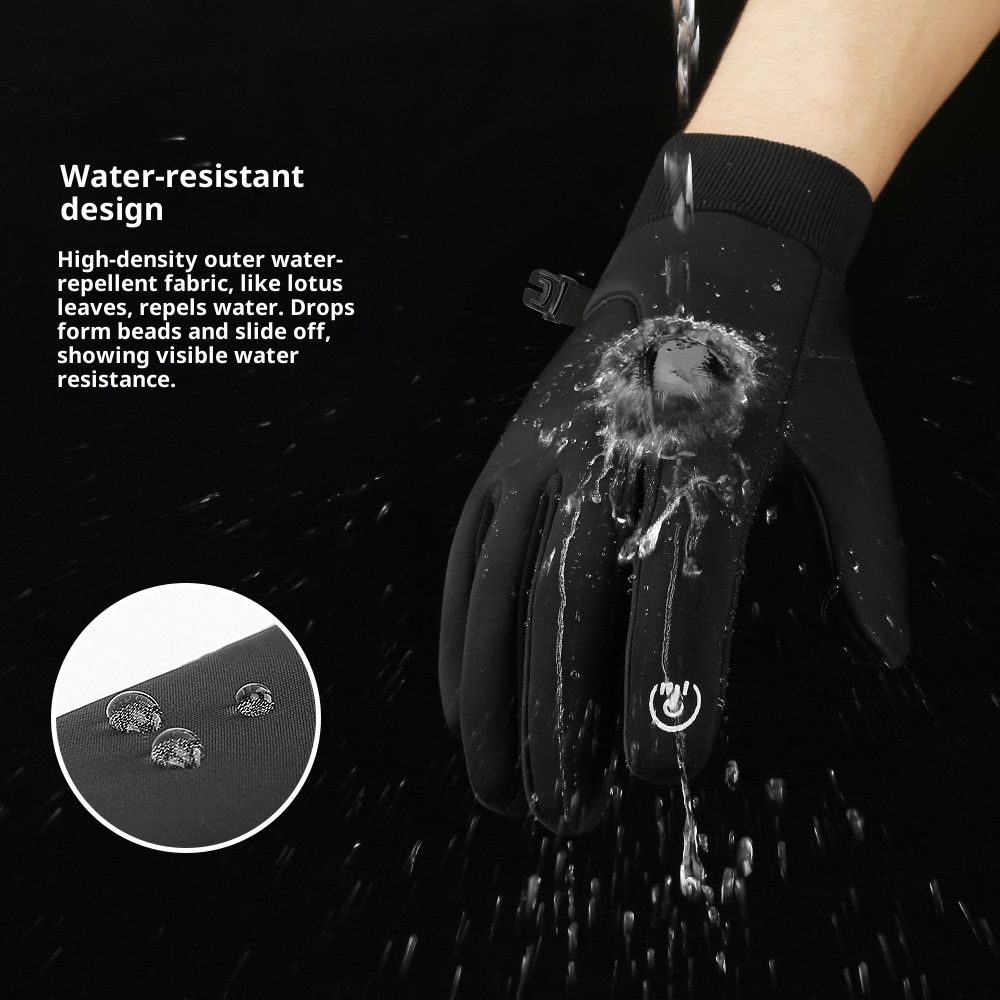 001 Outdoor Thermal Winter Sports Fece-Lined Skiing Women Touchscreen Windproof Non-Slip Heated Cycling Gloves Men_voghion.com