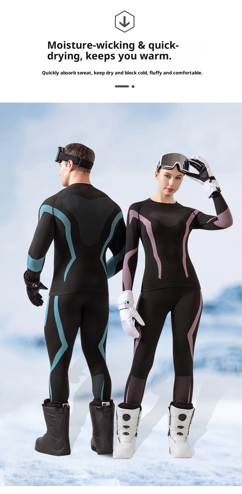 001 Autunno Inverno Sci Asciugatura Rapida Genitore-Bambino Set Uomo Donna Strato Base Abbigliamento Aderente a Compressione Ciclismo Sport All'Aria Aperta_voghion.com