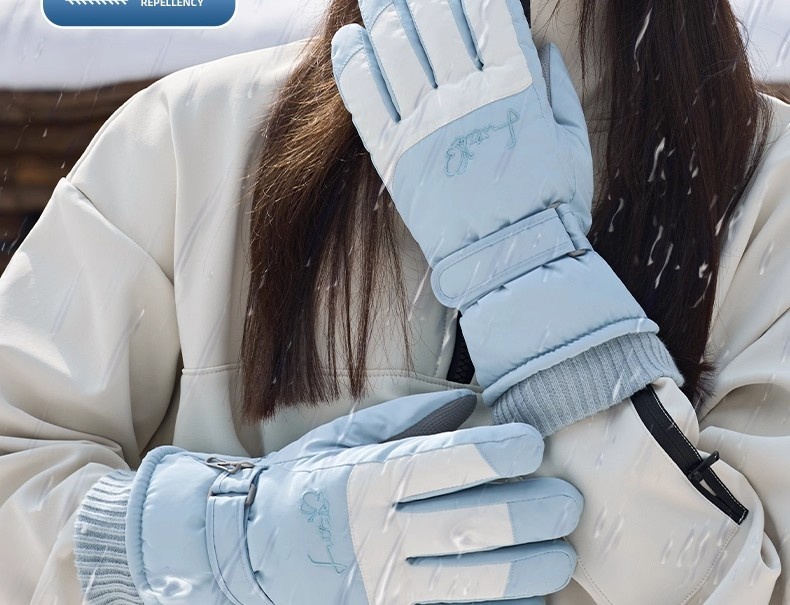 Gants de ski ActiveGo pour femmes, collection hiver 2025, doublés polaire, chauds et épais, résistants au froid, imperméables et compatibles écrans tactiles._voghion.com