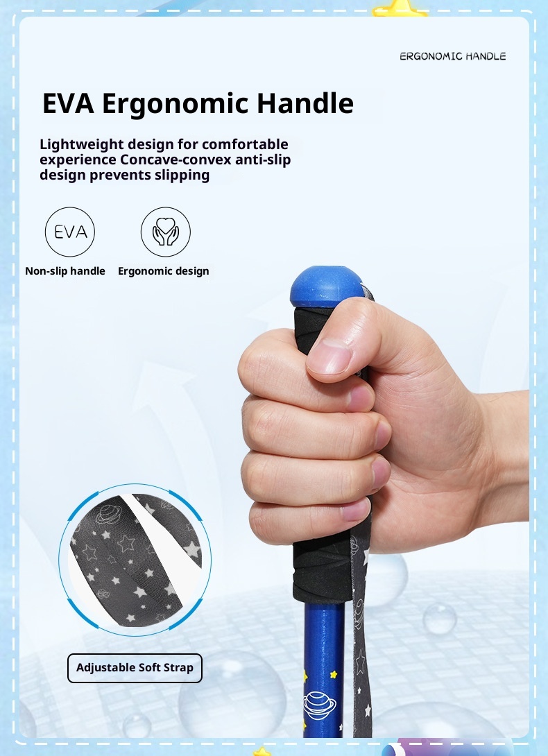 001 Bastón de trekking infantil ultraligero LACAL para exteriores, senderismo, escalada y viajes. Bastón telescópico especial._voghion.com