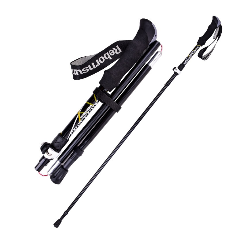 001 Robinson Trekking Pole Folding Aluminum Alloy Five Sections Ultra-Light Telescopic Outdoor Ultra-Short Trail Running_voghion.com