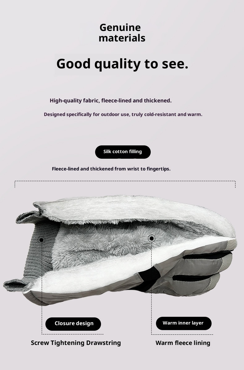 Gants d'hiver chauds et résistants au froid pour le ski, le vélo et les écrans tactiles, en coton épais, pour femmes et femmes._voghion.com