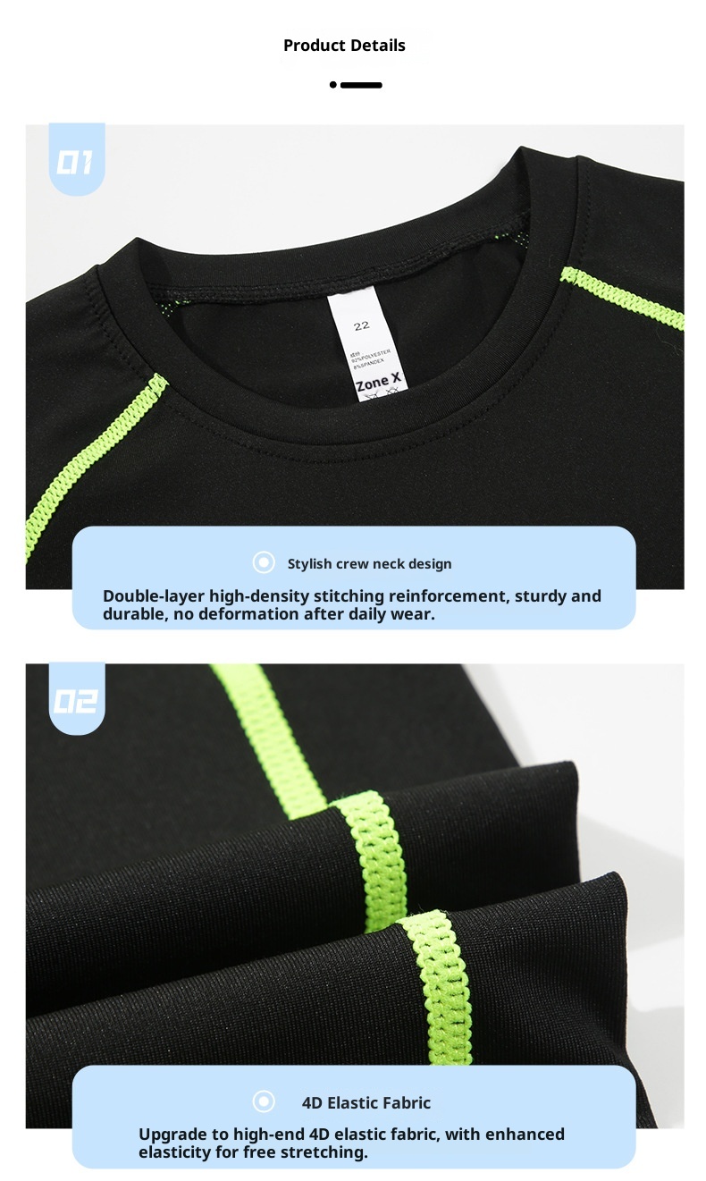 Combinaison de compression pour enfants, séchage rapide, sous-vêtement de sport automne-hiver pour garçons (basketball, football, fitness)._voghion.com