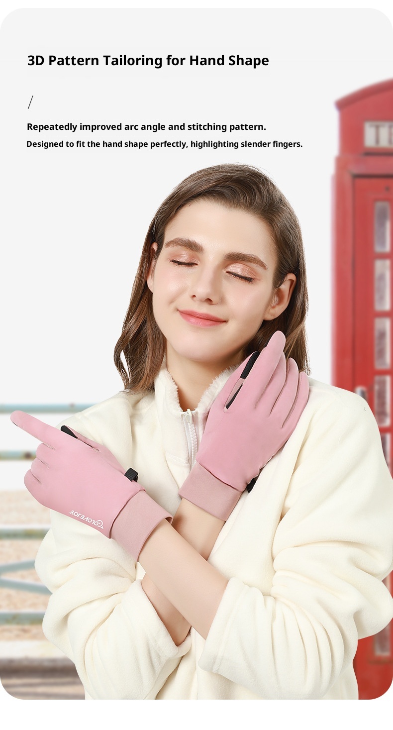 ActiveGo Outdoor Cycling Thermal Winter Couple Riding Windproof Coldproof Fleece Lined Thickened Non-slip Ski Touchscreen Gloves_voghion.com