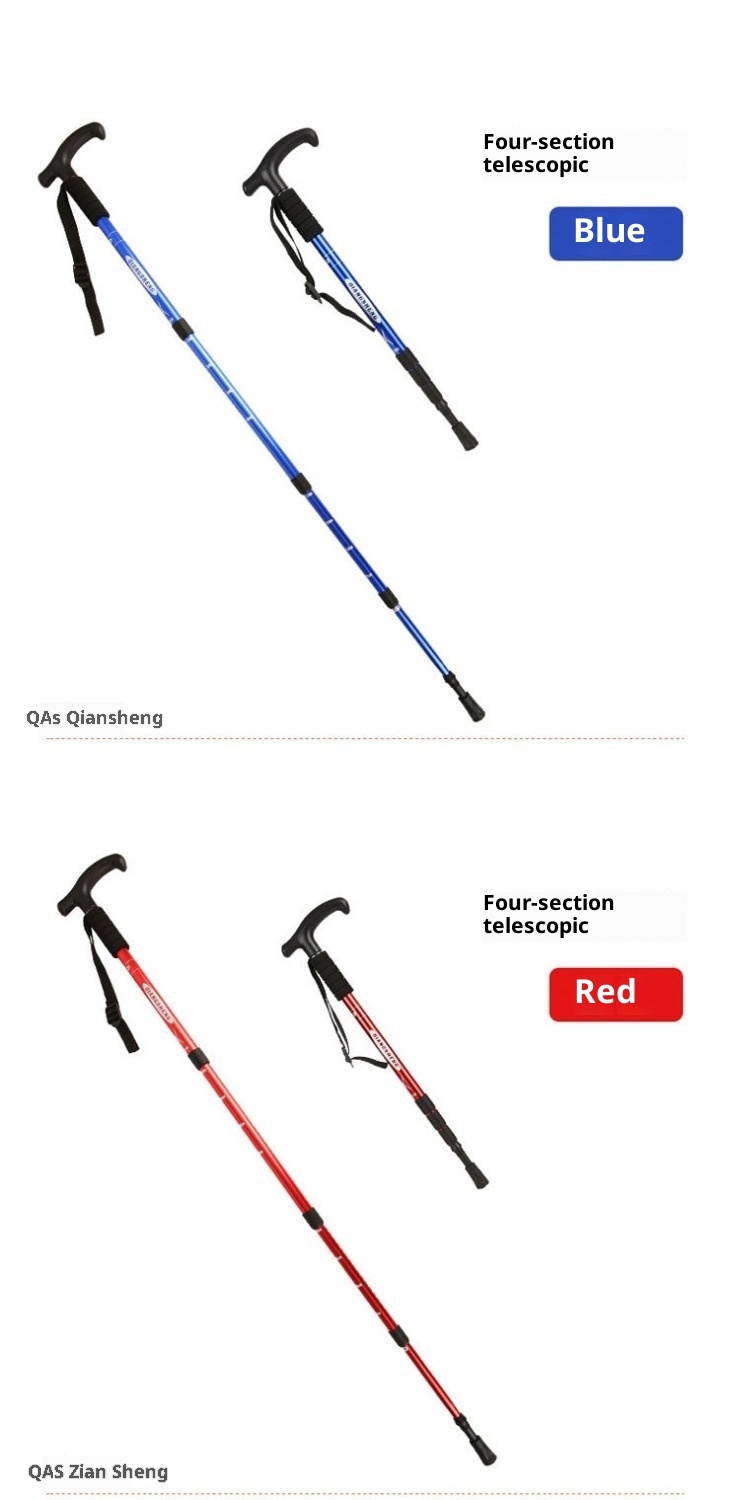 001 Attrezzatura per l'escursionismo: bastoncini da trekking, stampelle per anziani, camminata, escursionismo telescopico in lega di alluminio ultraleggero_voghion.com