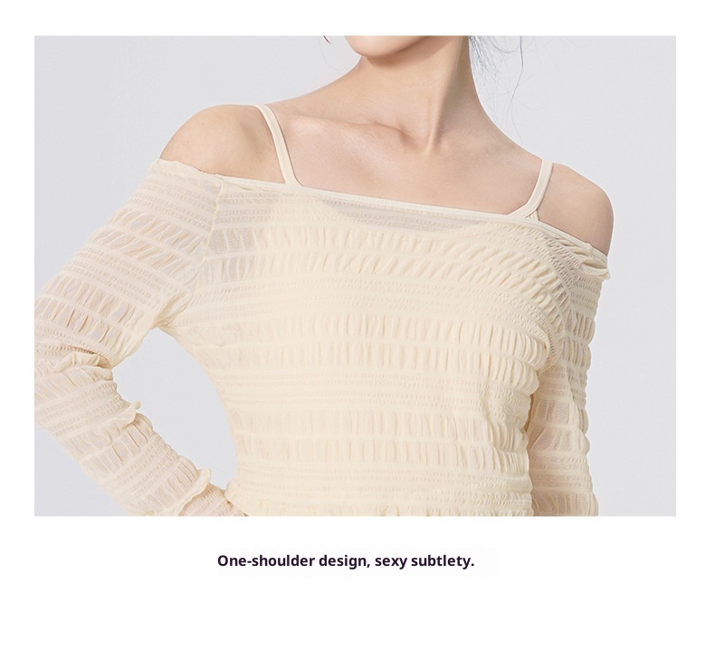 001 Yoga-Shirt für Erwachsene, Spitzenbluse für Damen, neues, stylisches Zwei-Wege-Oberteil, lange Ärmel, Mesh-Oberteil_voghion.com