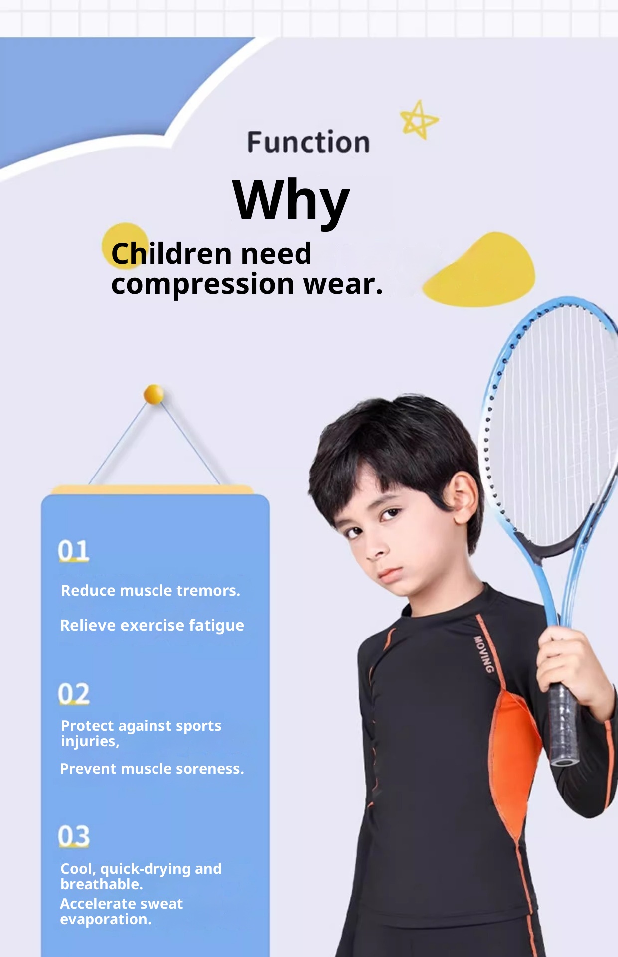 Conjunto de treino infantil de compressão Warrior 001 para outono e inverno, ideal para basquetebol e futebol. Secagem rápida._voghion.com