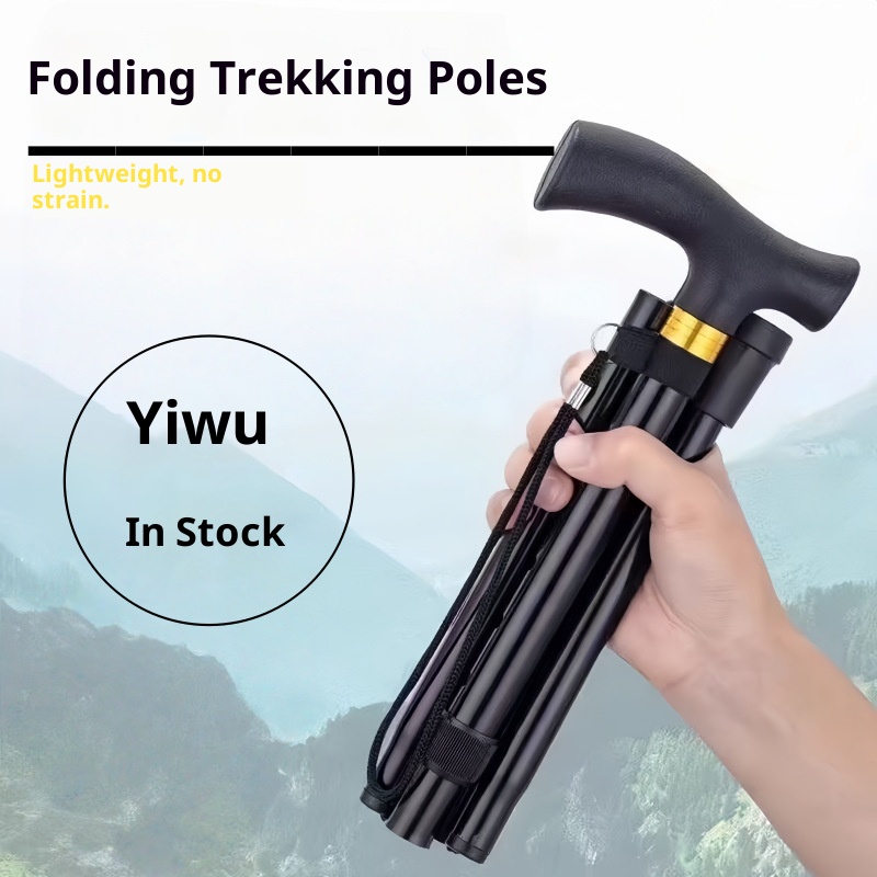 001 Faltbarer Gehstock für Senioren, multifunktionaler Wanderstock, Trekkingstock, leicht_voghion.com