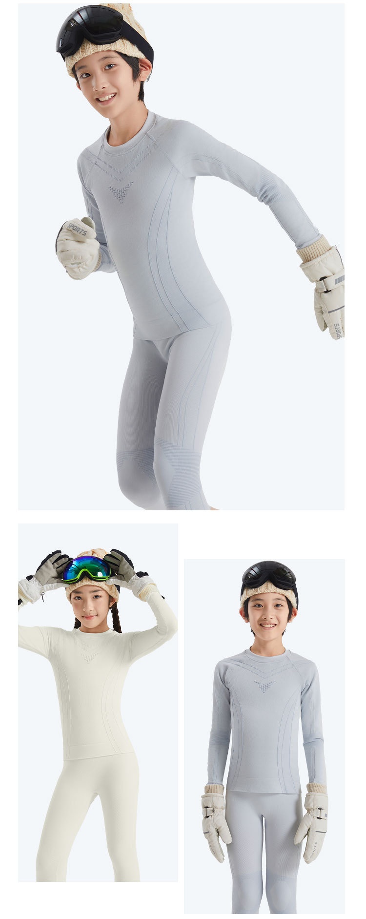 001 Children's Ski Quick-Dry Thermal Underwear For Boys And Girls Winter Snow Play Climbing Breathable Sleeve Long Pants_voghion.com