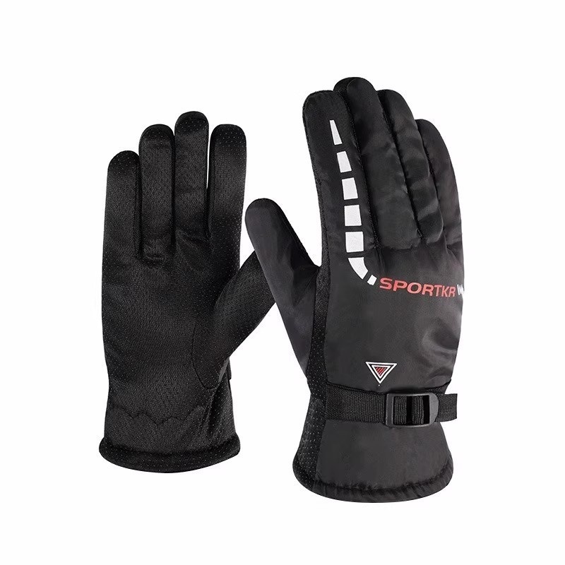 001 Winter Warm Fleece-Lined For Men, Thickened Motorcycle And Electric Bike Riding Gloves, Cold-Proof, Windproof,_voghion.com