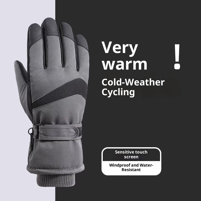 001 Ski For Men Women, New Autumn And Winter Professional Outdoor Riding Skiing Warm Fleece Waterproof Touchscreen Gloves_voghion.com