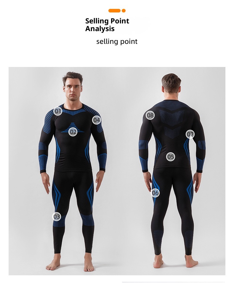 001 Autumn Winter Outdoor Ski Quick-Dry Sports Men Women Moisture-Wicking Base Layer Compression Thermal Underwear Set_voghion.com