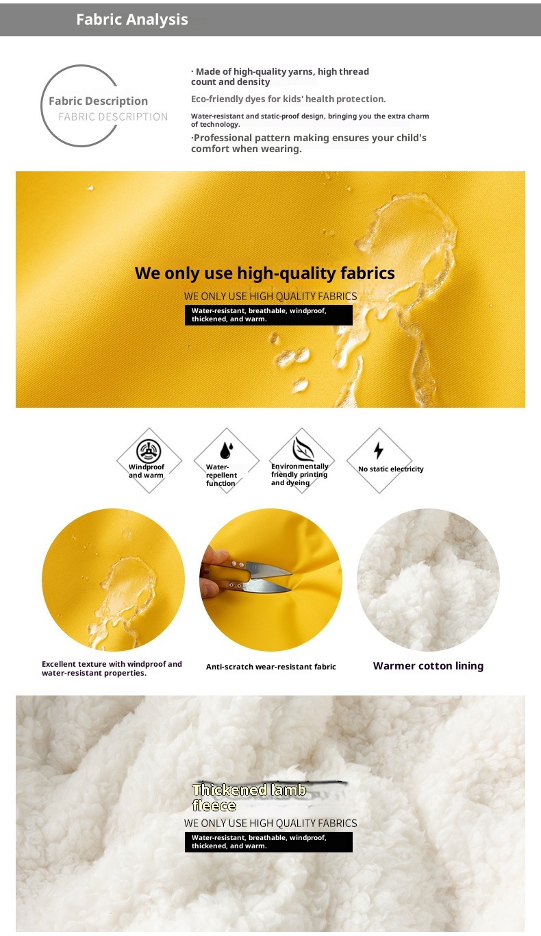 001 Completo da bambina per bambine, Pantaloni da sci per ragazzi, impermeabili e antivento, caldi e foderati in pile_voghion.com