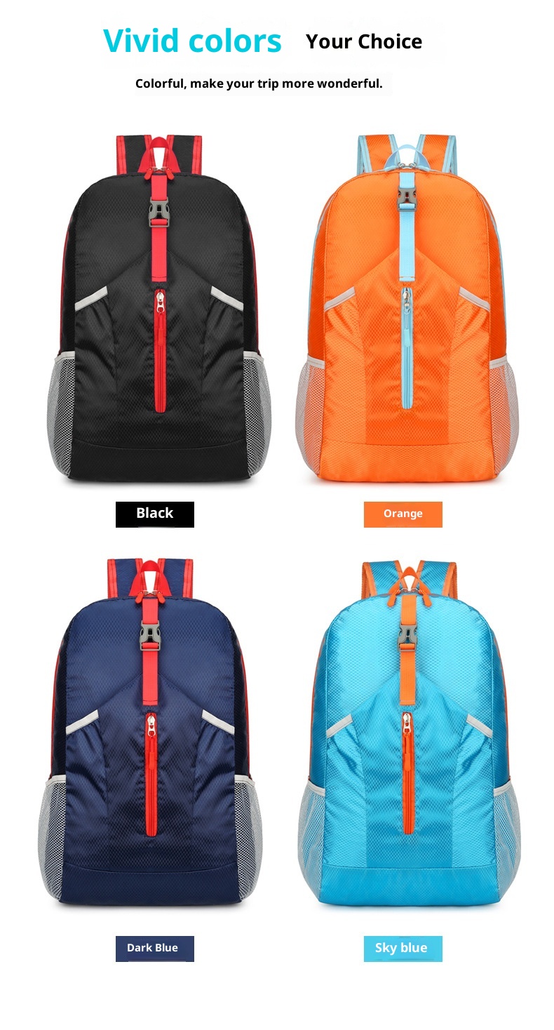 001 Nuovo zaino di grande capacità per uomo e donna, borsa portaoggetti pieghevole, borsa da escursionismo e ciclismo ultraleggera e resistente all'acqua_voghion.com