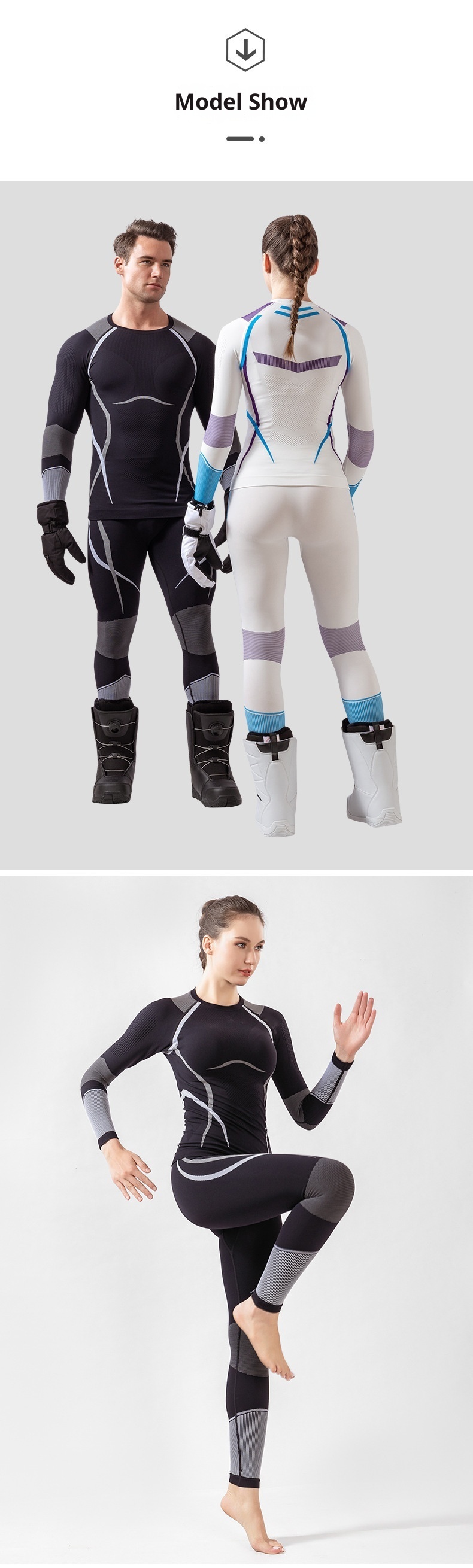 001 Outdoor Special Abbigliamento da sci a compressione ad asciugatura rapida per uomo e donna, autunno inverno, attillato, termico traspirante_voghion.com