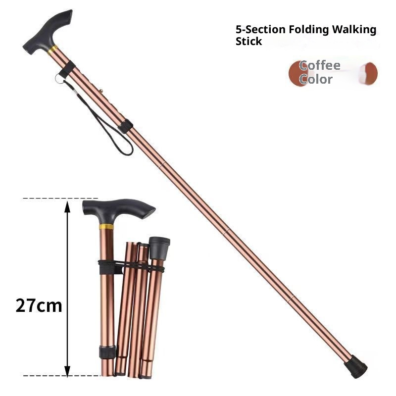 001 Foldable Cane Portable Ultra-light Elderly Walking Outdoor Hiking Stick_voghion.com