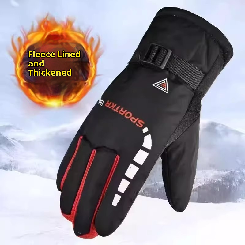 001 Winter Warm For Men, Thickened Fleece-Lined, Motorcycle And Electric Bike Riding, Cold-Proof, Windproof, Waterproof, Ski_voghion.com