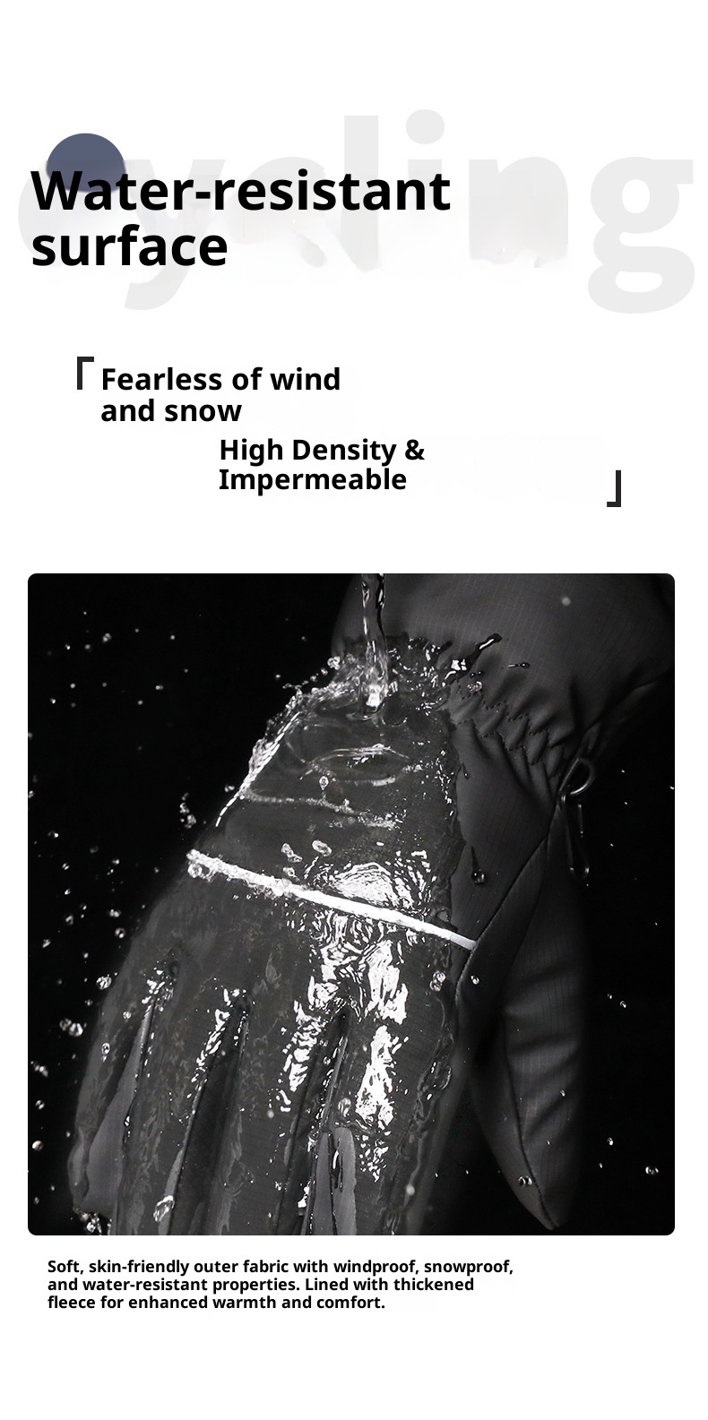 Combinaison de ski ActiveGo Outdoor pour hommes et femmes, doublée polaire, épaisse, tactile, coupe-vent, imperméable, idéale pour le cyclisme et électrique._voghion.com