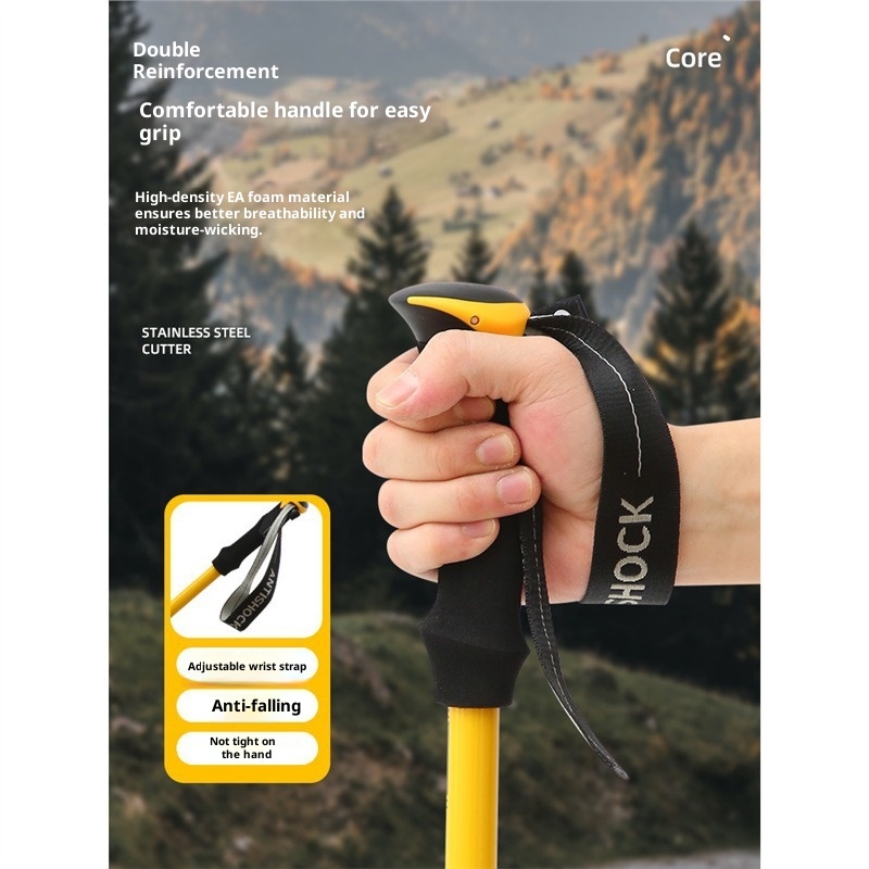 001 Bastoncini da trekking professionali da arrampicata pieghevoli per esterni in fibra di carbonio ultraleggeri telescopici per escursionismo antiscivolo_voghion.com