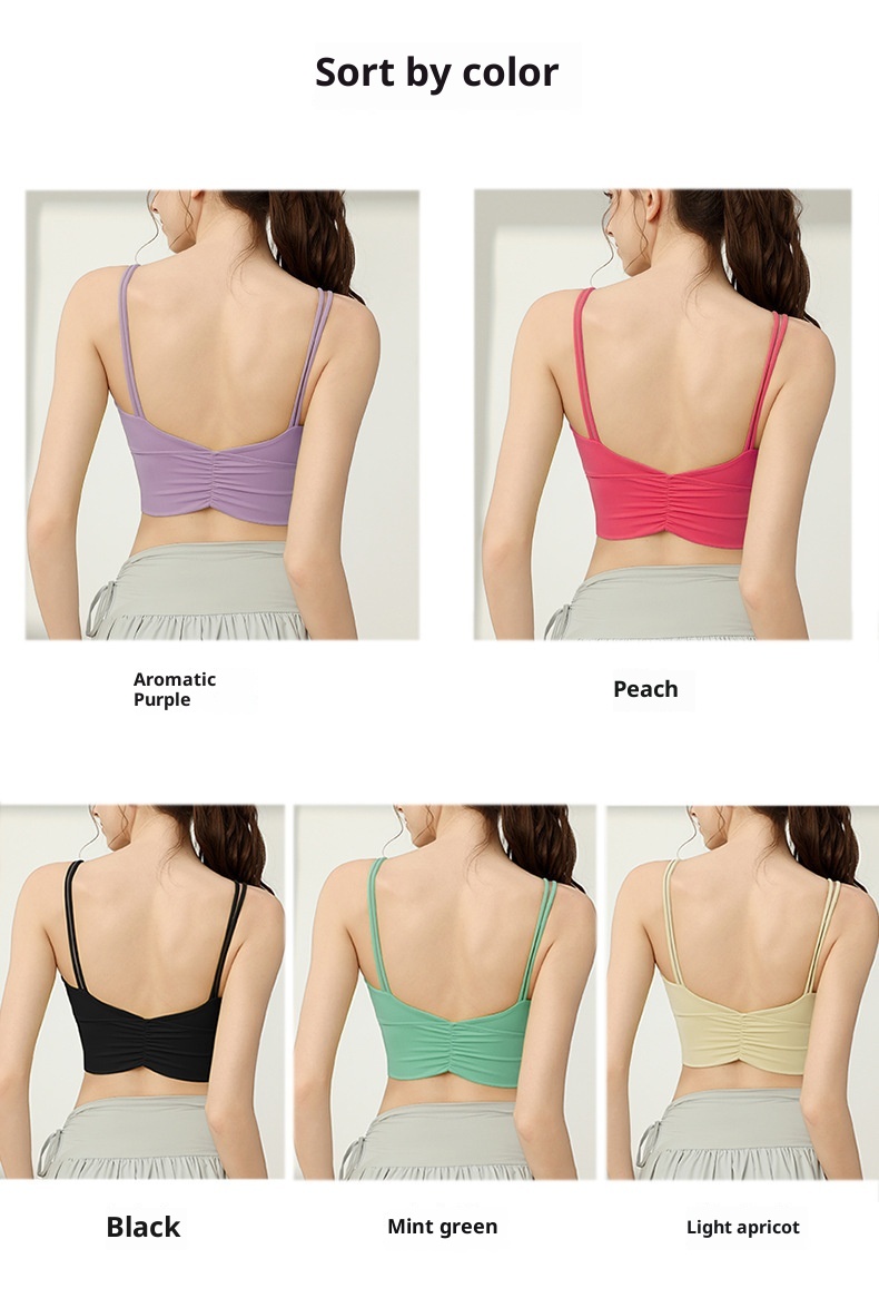 001 Sports For Women Summer High-Intensity Fitness Running Shockproof Vest Anti-Sagging Back Ruched Yoga Bra_voghion.com