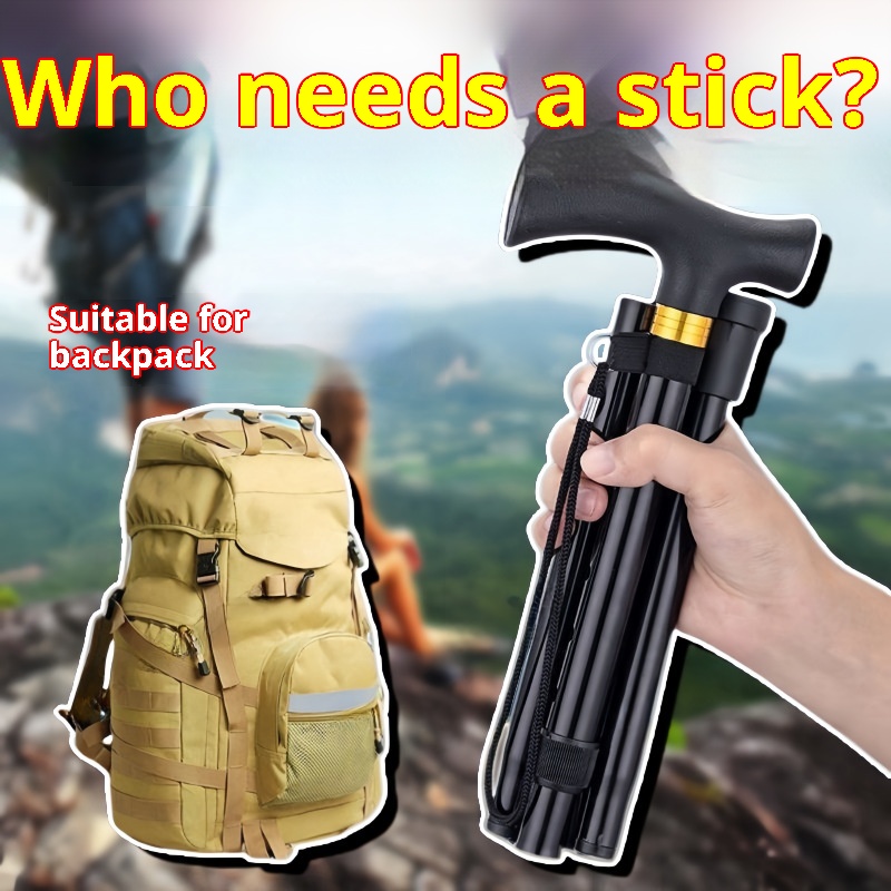 001 Bastone da passeggio pieghevole in lega di alluminio, telescopico, portatile, antiscivolo, per anziani, escursionismo, trekking, attrezzatura_voghion.com