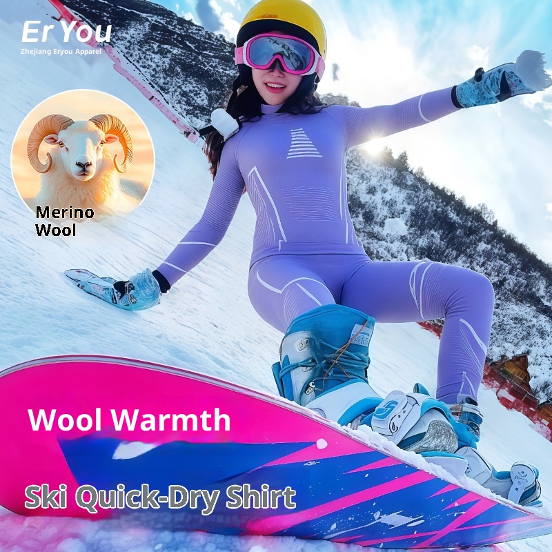 001 Outdoor-Ski-Thermo-Unterwäsche-Set, schnelltrocknend, für Damen und Herren, schweißableitende Basisschicht für Bergsteigen, Profisport_voghion.com