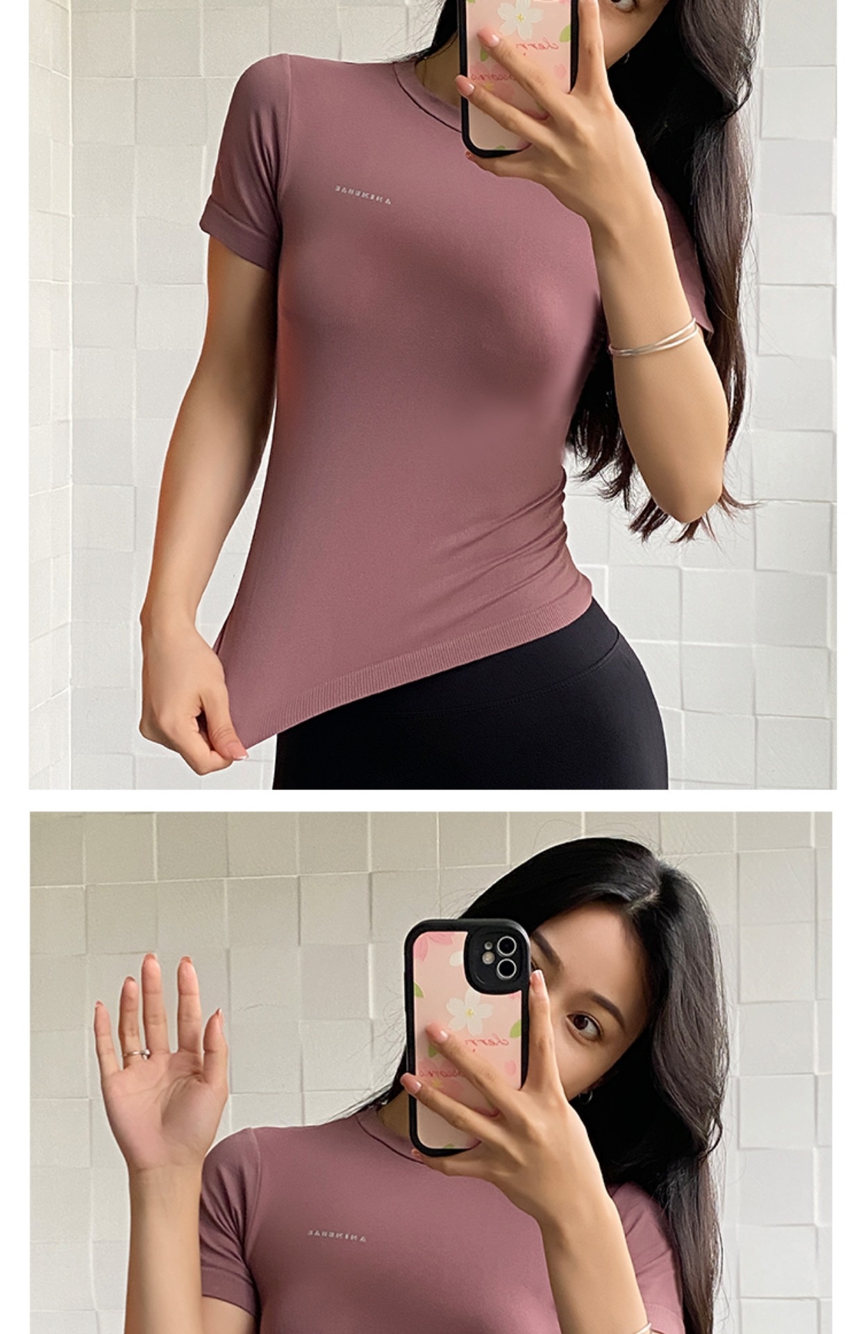 Camiseta deportiva corta de cuello redondo para correr, entrenar y yoga, de media manga, ideal para mujeres de Internet, de secado rápido._voghion.com