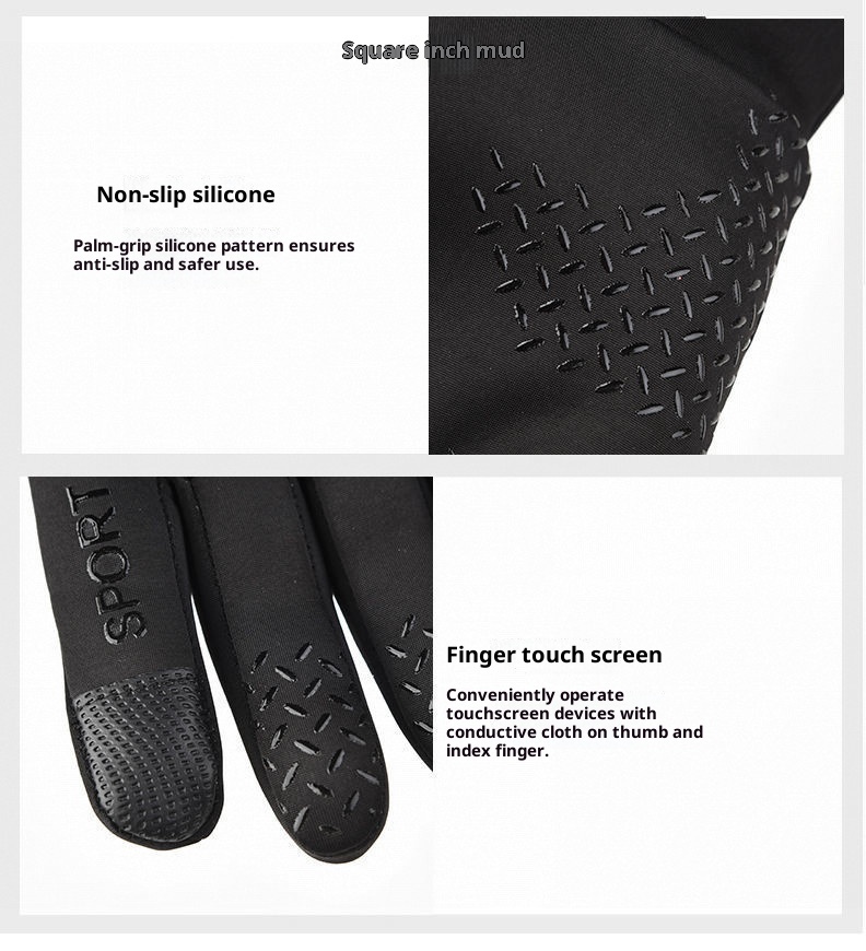 001 Herren Winter-Fahrradhandschuhe Touchscreen Motorradfahren Outdoor Fleece Warm Ski Winddicht Großhandel_voghion.com