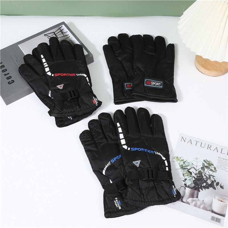 001 Couple Winter Cold-Proof Warm Split-Finger Fashion Triangle Style Outdoor Cycling Hiking Skiing Touchscreen Gloves_voghion.com