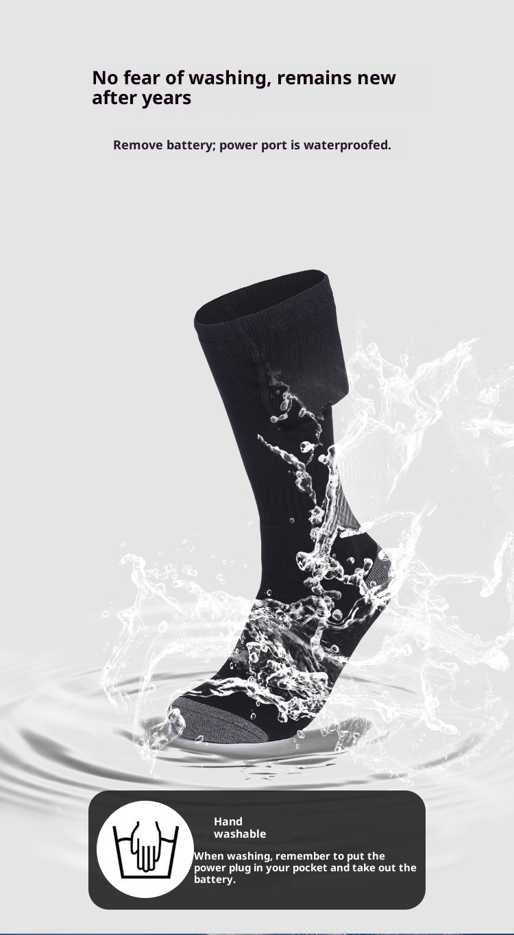 001 001 Scaldapiedi elettrico riscaldato ricaricabile per sci, per donna, inverno, uomo, calzini riscaldanti spessi e caldi all'ingrosso_voghion.com