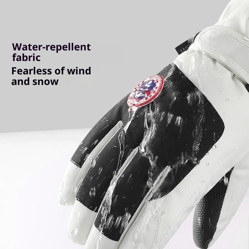 001 Verdikte skihandschoenen voor heren, winddicht, bestand tegen de kou, waterdicht, fleecevoering, warme winterkatoen,_voghion.com