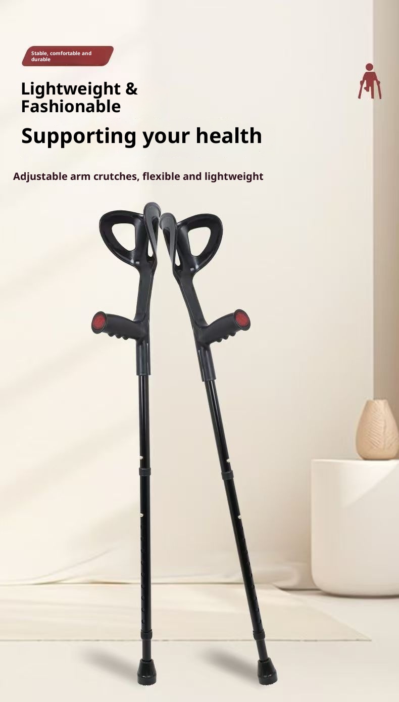 001 Dongfangwei tipo di braccio in lega di alluminio con cinghia per gomito per giovani stampelle pieghevoli antiscivolo doppie all'ingrosso in fabbrica_voghion.com