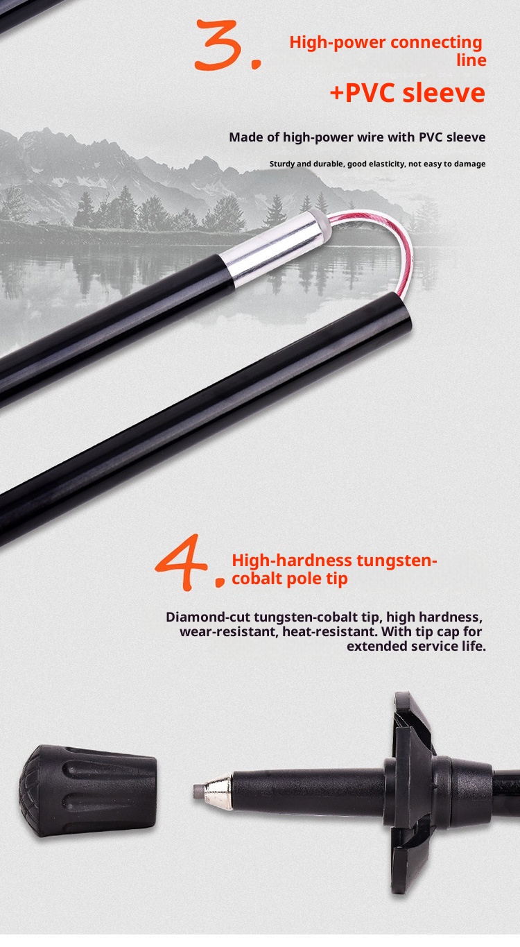 001 Robinson Trekking Pole Folding Aluminum Alloy Five Sections Ultra-Light Telescopic Outdoor Ultra-Short Trail Running_voghion.com