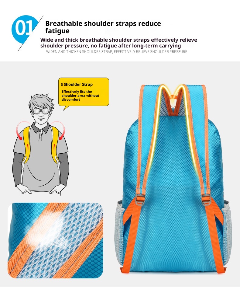001 Nuovo zaino di grande capacità per uomo e donna, borsa portaoggetti pieghevole, borsa da escursionismo e ciclismo ultraleggera e resistente all'acqua_voghion.com