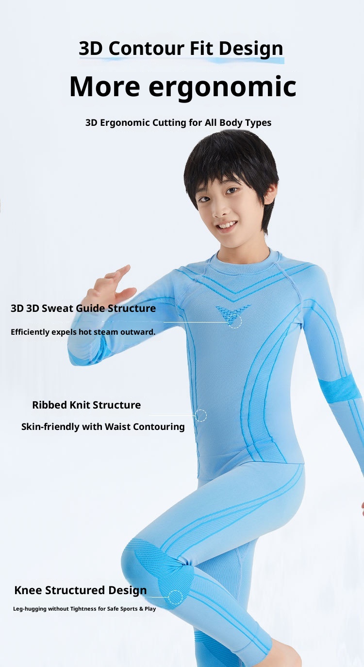 001 Quick-Dry Clothing For Children, Thermal Compression Functional Underwear, Boys And Girls Sweat-Wicking Breathable Set,_voghion.com