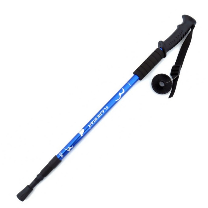 Bastón de trekking telescópico de aleación de aluminio 001 para senderismo al aire libre, con ajuste de tres secciones, absorción de impactos y antideslizante._voghion.com